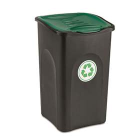 Coș gunoi din material plastic ECOGREEN, volum 50 l, culoare negru/verde