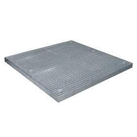 Bodenschutzwanne, verzinkt, Auffangvolumen 82 l, LxBxH: 1350x1350x78 mm