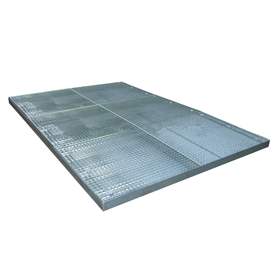 Bodenschutzwanne, verzinkt, Auffangvolumen 242 l, LxBxH: 2850x1900x78 mm