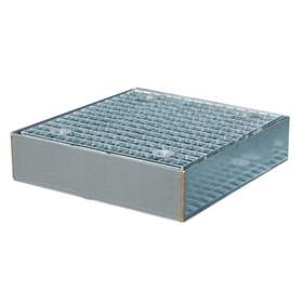 Bodenschutzwanne, mit Zulassung, verzinkt, Auffangvolumen 22 l, LxBxH: 500x500x123 mm