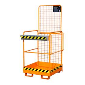 Arbeitsbühne 740 x740 mm für Gabelstapler, Traglast 240 kg, Orange RAL2000
