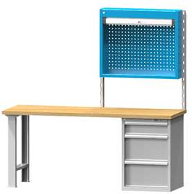 Box container suspendabil - dulap suspendabil pentru banc de atelier, LxH: 930 x 1084 mm, albastru RAL5012