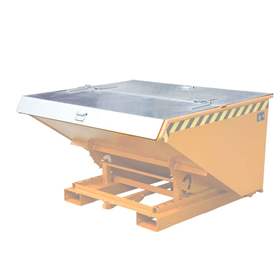 Capac galvanizat pentru container autobasculant, volum 1200 l, poate fi deschis din ambele părți