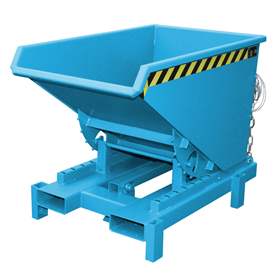 Container basculante pentru sarcină mare, volum 300 l, cap.port. 4000 kg, LxlxH: 1310x805x970 mm, albastru RAL5012