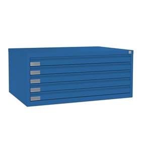 Dulap arhivare desene și planșe, 5 sertare, format A1, albastru RAL5010