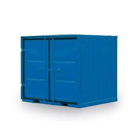 Lagercontainer, LxBxH: 1980x1950x1910 mm, Holzboden, Außenfarbe Blau RAL5010