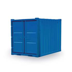 Lagercontainer, LxBxH: 2438x2200x2260 mm, Holzboden, Außenfarbe Blau RAL5010