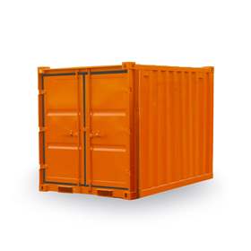 Lagercontainer, LxBxH: 2438x2200x2260 mm, Holzboden, Außenfarbe Orange RAL 2011