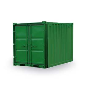 Lagercontainer, LxBxH: 2438x2200x2260 mm, Holzboden, Außenfarbe Grün RAL6029