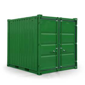 Lagercontainer, LxBxH: 2991x2438x2591 mm, Stahlboden, Außenfarbe Grün RAL6029