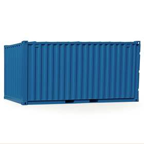 Lagercontainer, LxBxH: 4550x2200x2260 mm, Holzboden, Außenfarbe Blau RAL5010