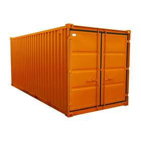 Lagercontainer, LxBxH: 6058x2438x2591 mm, Holzboden, Außenfarbe Orange RAL2011