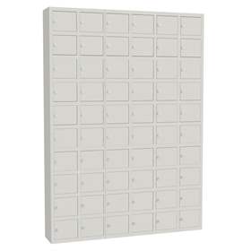 Dulap metalic întărit cu compartimente pentru bunuri mici, sudat, 6x10 compartimente, HxLxl: 1530x1110x200 mm, gri RAL7035