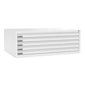Zeichnungs- und Flachablagenschrank, 5 Schubladen, Format A0, Farbe weiß RAL9010