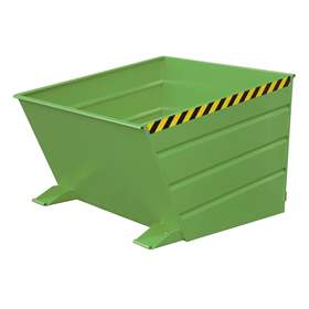 Der Kippbehälter mit niedriger Schüttkante, Volumen 1000 l, LxBxH: 1445x1200x890 mm, Farbe Grün RAL6011