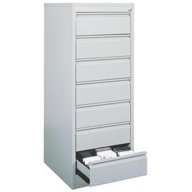 CD und DVD-Metallschrank, 7 Schubladen, HxBxT:1285x505x565 mm, Farbe grau RAL7035