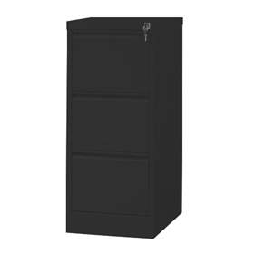 Registraturschrank für Hängemappen A3, 3 Schubladen, HxBxT: 1285x535x630 mm, Farbe schwarz RAL9005