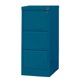 Registraturschrank für Hängemappen A3, 3 Schubladen, HxBxT: 1285x535x630 mm, Farbe blau RAL5010