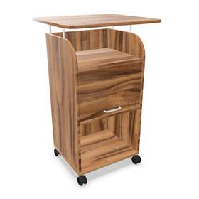 Caddy-Schrank fahrbar mit Arbeitsplatte 708 x 630 mm, Farbe Nussbaum, H: 1135 mm