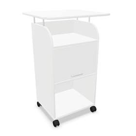 Caddy-Schrank fahrbar mit Arbeitsplatte 708 x 630 mm, Farbe weiß, H: 1135 mm
