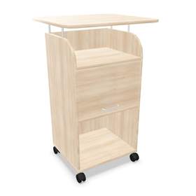 Caddy-Schrank fahrbar mit Arbeitsplatte 708 x 630 mm, Farbe Akazie, H: 1135 mm