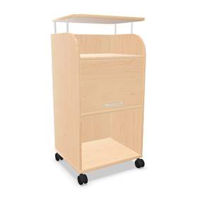 Caddy-Schrank fahrbar mit Arbeitsplatte 560 x 470 mm, Farbe Ahorn, H: 1135 mm