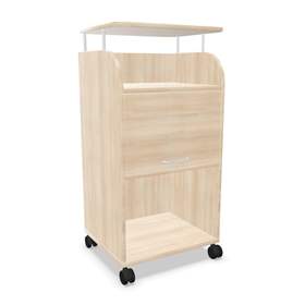 Caddy-Schrank fahrbar mit Arbeitsplatte 560 x 470 mm, Farbe Akazie, H: 1135 mm