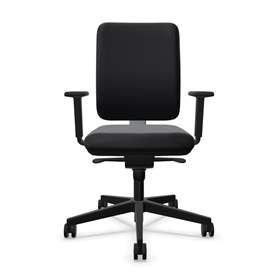 Bürodrehstuhl GARTA, Rahmenkonstruktion schwarz, Stoffbezug schwarz