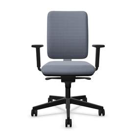 Bürodrehstuhl GARTA, Rahmenkonstruktion schwarz, Stoffbezug Grau