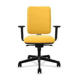 Bürodrehstuhl GARTA, Rahmenkonstruktion schwarz, Stoffbezug Gelb
