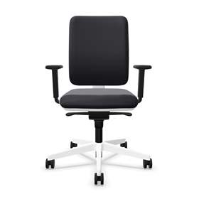 Bürodrehstuhl GARTA, Rahmenkonstruktion weiß, Stoffbezug Anthrazit