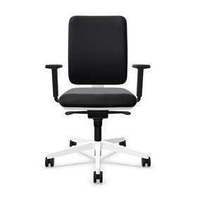 Bürodrehstuhl GARTA, Rahmenkonstruktion weiß, Stoffbezug Schwarz