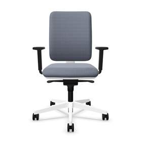Bürodrehstuhl GARTA, Rahmenkonstruktion weiß, Stoffbezug Grau