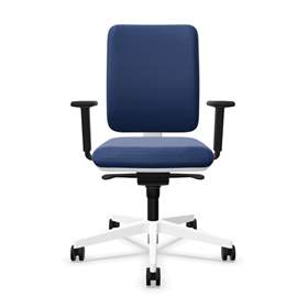 Bürodrehstuhl GARTA, Rahmenkonstruktion weiß, Stoffbezug Blau