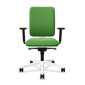 Bürodrehstuhl GARTA, Rahmenkonstruktion weiß, Stoffbezug Grün