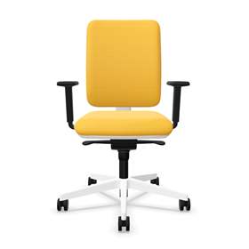 Bürodrehstuhl GARTA, Rahmenkonstruktion weiß, Stoffbezug Gelb