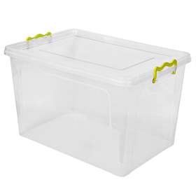 StrongBox - Kunststoffbox transparent incl. Deckel, Volumen 55 l