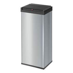 Abfallsammler mit Swingdeckel, Stahlblech beschichtet, Inhalt 50 l, silber