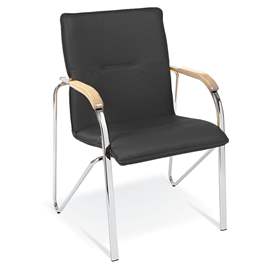 Besucher-Sessel SAMBA, Kunstlederbezug - schwarz