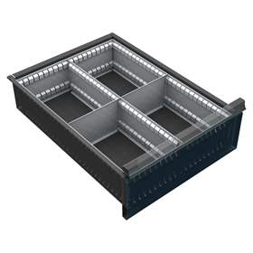 Schubladeneinteilungen aus verzinktem Blech, 2 x 2, für Schubladenhöhe 150-240 mm