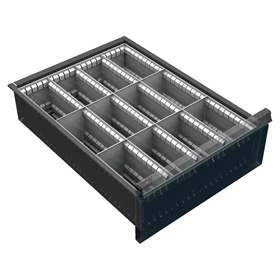 Vnitřní dělení zásuvek z pozinkovaného plechu 4 x 3, pro zásuvky 150 –240 mm