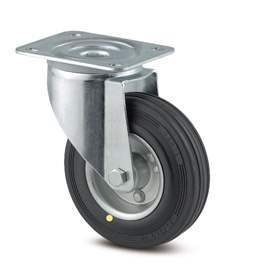Transport-Lenkrolle, elektrisch leitfähig, mit Anschraubplatte, Traglast 135 kg