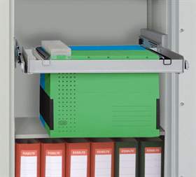 Hängeregistraturrahmen für Hängemappen im DIN-A4-Format, mit teleskopischen Auszügen