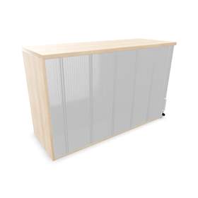 Büroschrank - Lamellentür,Anbau H x B x T: 740 x 1200 x 445 mm, Farbe Akazie