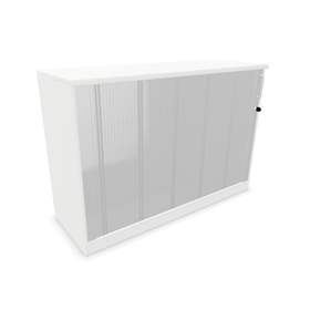 Büroschrank - Lamellentür, H x B x T: 825 x 1200 x 445 mm, Farbe Weiß