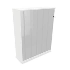 Büroschrank - Lamellentür, H x B x T: 1545 x 1200 x 445 mm, Farbe Weiß