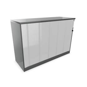 Büroschrank - Lamellentür, H x B x T: 825 x 1200 x 445 mm, Farbe Dunkelgrau