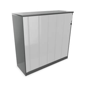 Büroschrank - Lamellentür, H x B x T: 1155 x 1200 x 445 mm, Farbe Dunkelgrau