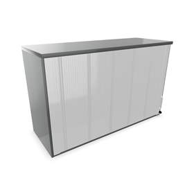 Büroschrank - Lamellentür,Anbau H x B x T: 740 x 1200 x 445 mm, Farbe Dunkelgrau