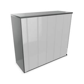 Büroschrank - Lamellentür,Anbau H x B x T: 1070 x 1200 x 445 mm, Farbe Dunkelgrau